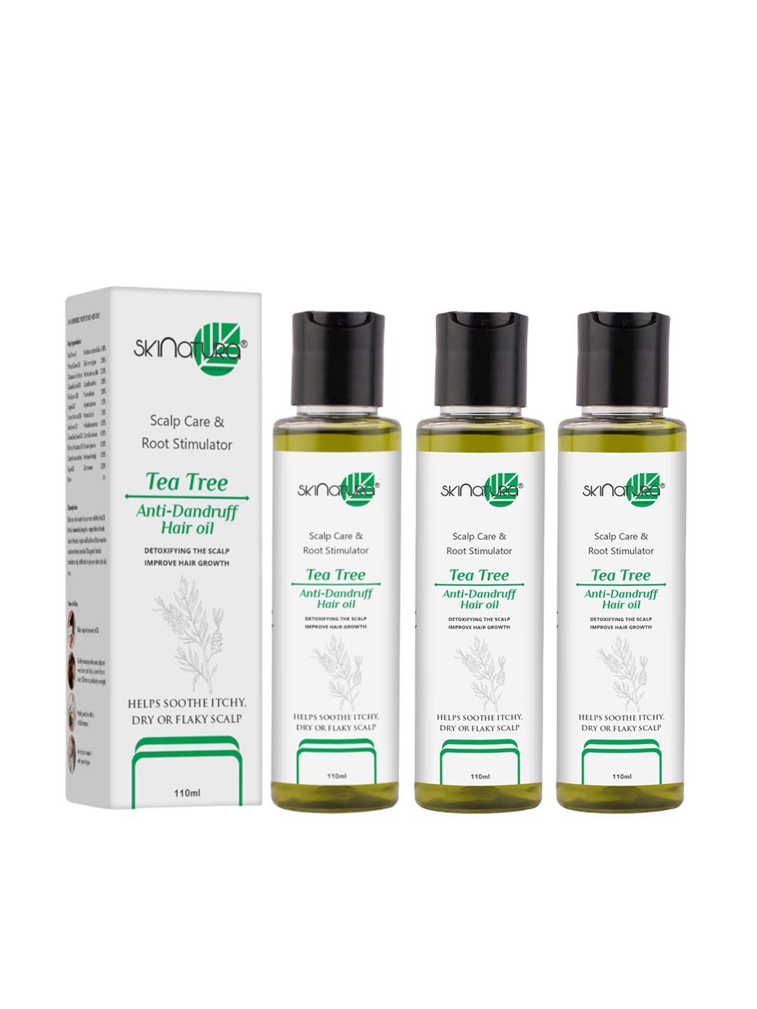 Skinatura Set of 3 Tea Tree Anti-Dandruff Hair Oil - 110ml each Price in India