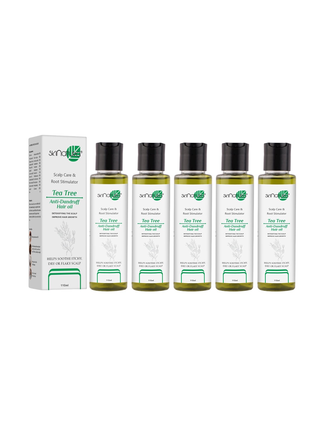 Skinatura Set of 5 Tea Tree Anti-Dandruff Hair Oil - 110ml each Price in India