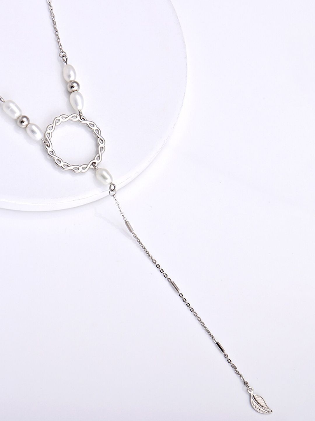 GIVA Silver-Toned Sterling Silver Rhodium-Plated Necklace Price in India