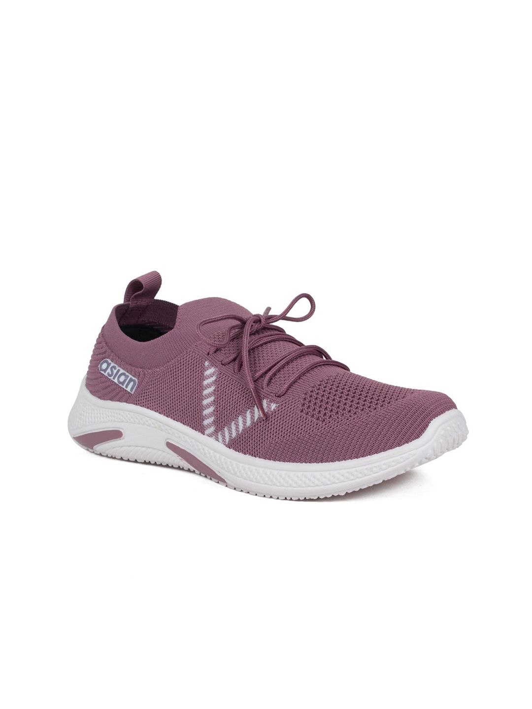 ASIAN Women Mauve Woven Design Sneakers