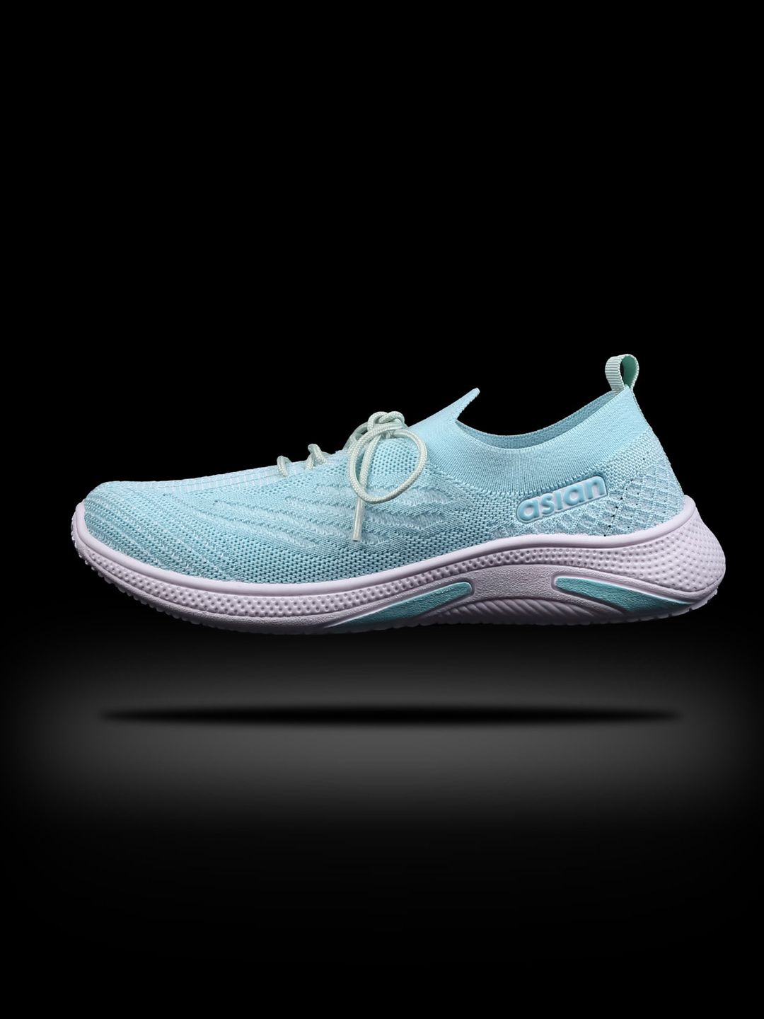 ASIAN Women Blue & White Textured Sneakers