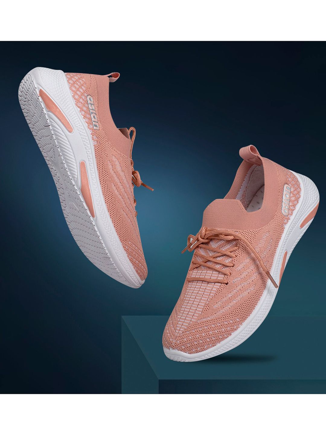 ASIAN Women Peach-Coloured Solid Sneakers Price in India