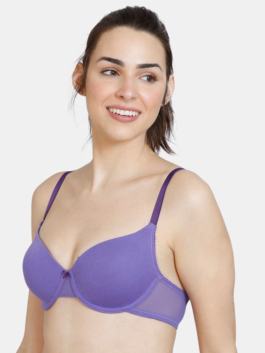 Zivame Purple T-shirt Pure Cotton Bra