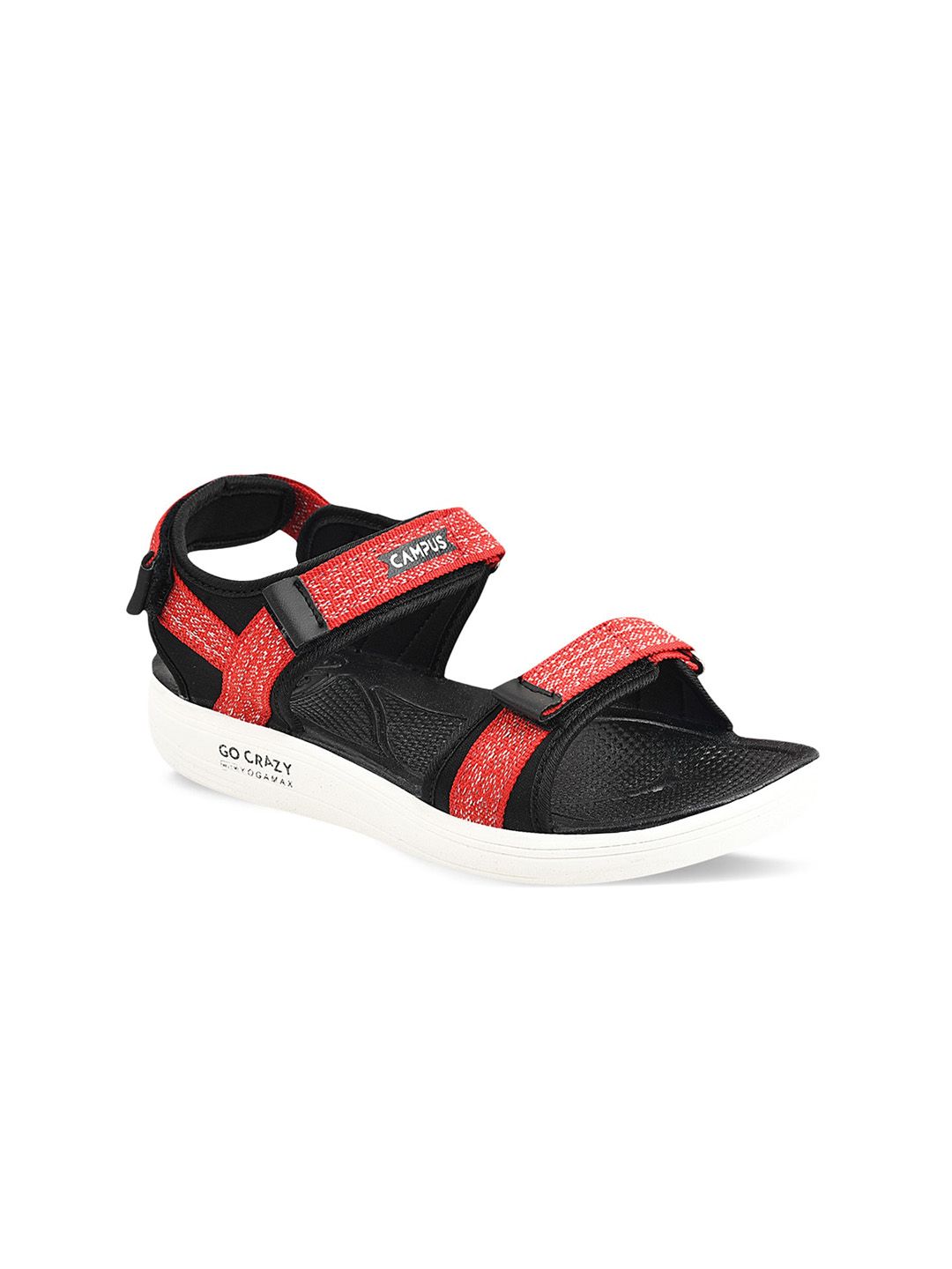 Campus Women Black & Red Solid Sports Sandals Price in India