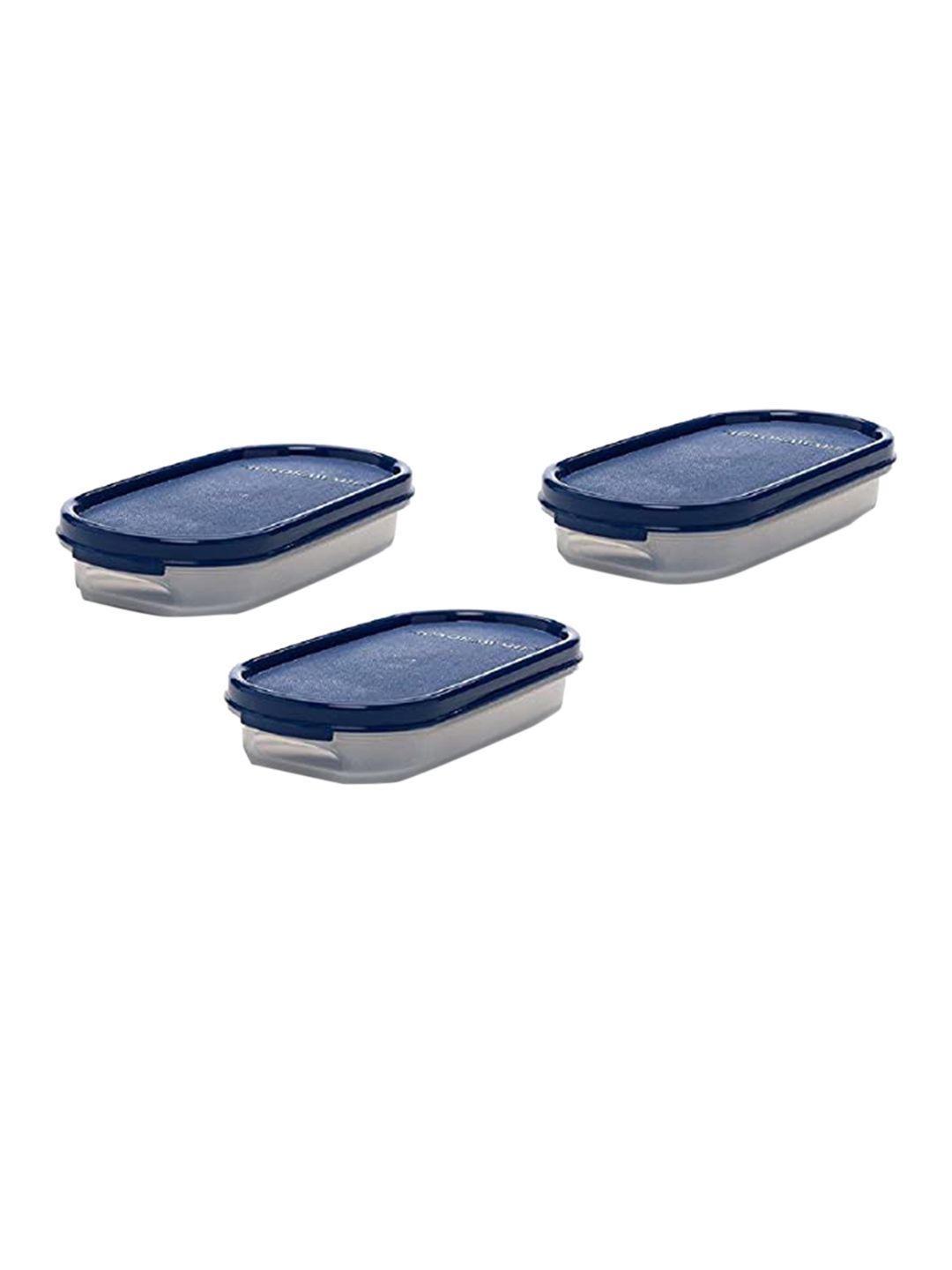 SignoraWare Set Of 3 Blue & Transparent Oval Food Containers Price in India