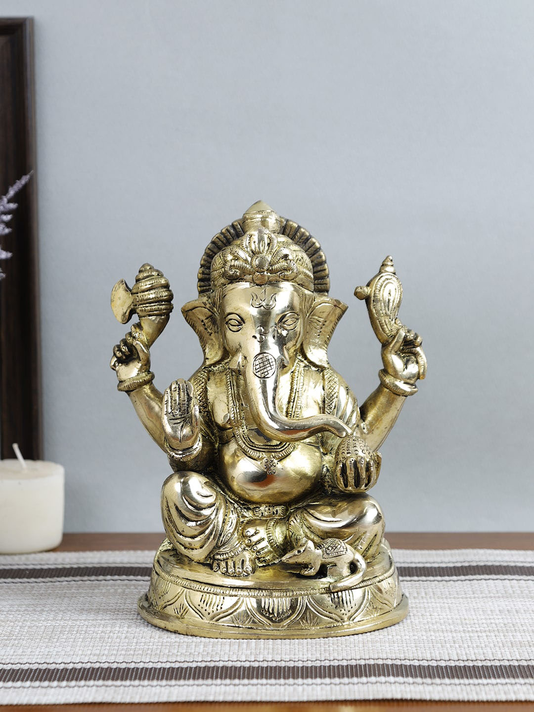 Imli Street Gold-Toned Textured Ganesh Idol Showpiece Price in India