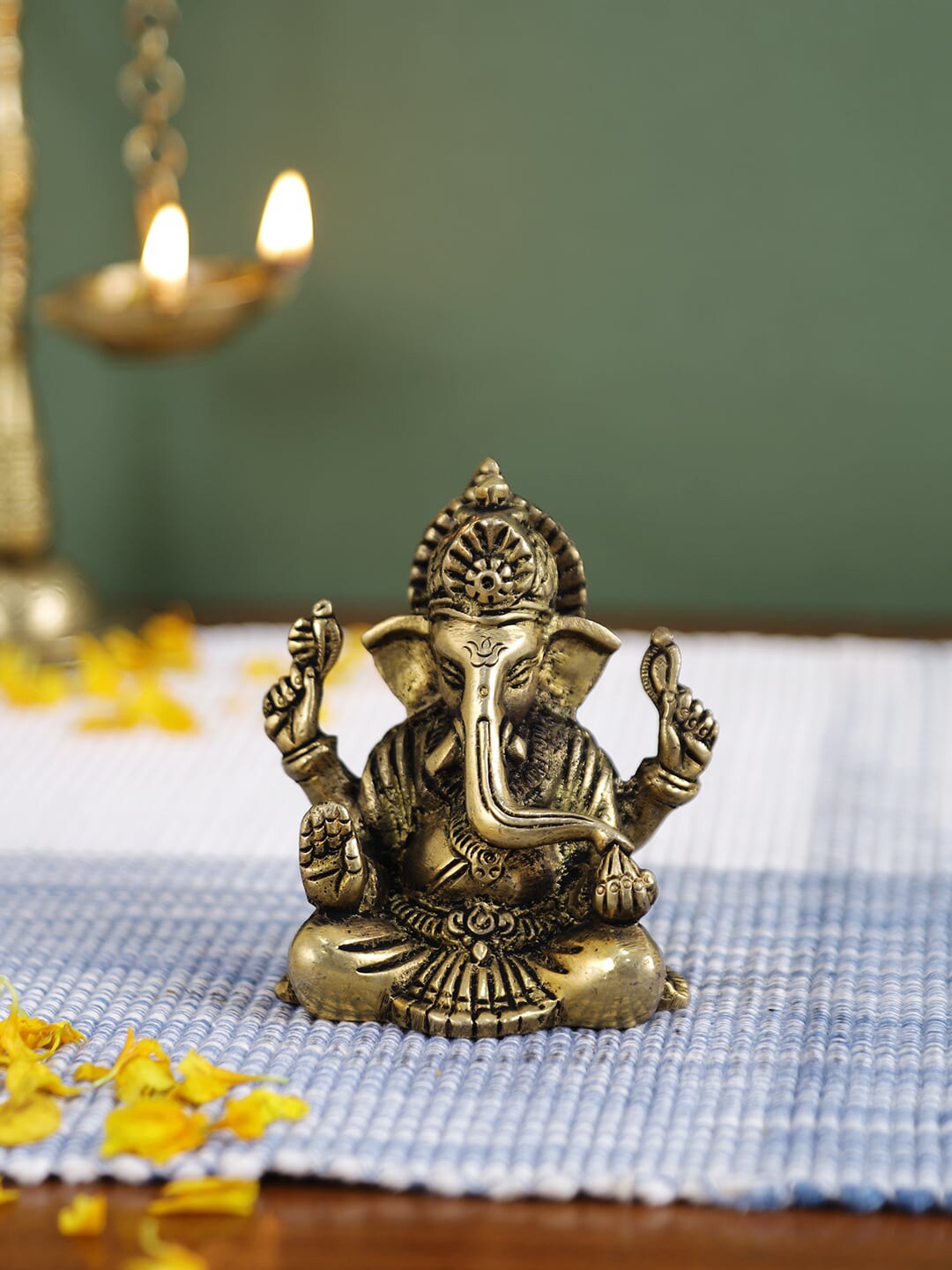 Imli Street Gold-Toned 4 Hands Ganesh Showpiece Price in India