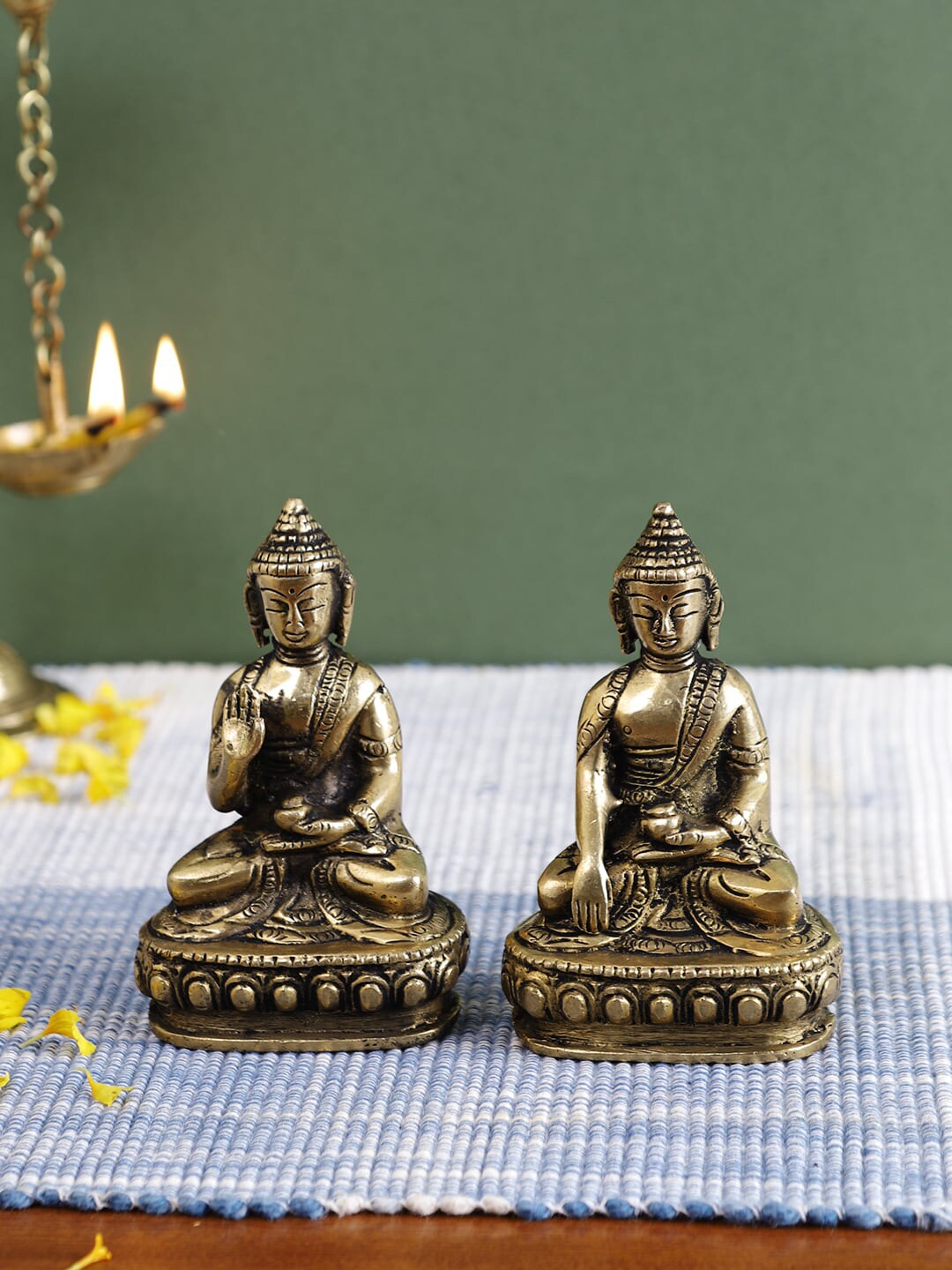 Imli Street Set Of 2 Gold-Toned Idol Buddha Showpieces Price in India
