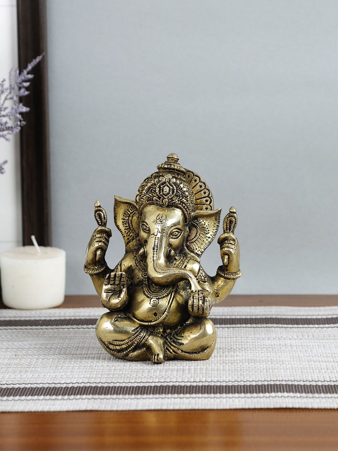 Imli Street Gold-Toned Lord Ganesha Idol Showpiece Price in India