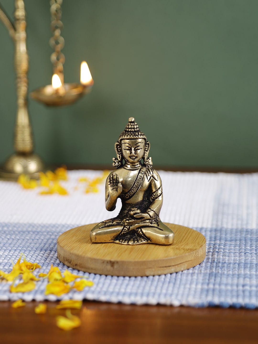 Imli Street Gold-Toned Brass Buddha Idol Price in India