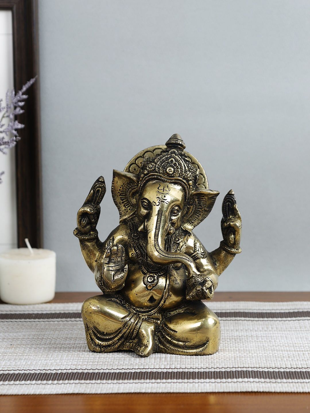 Imli Street Gold-Toned Brass Ganesha Idol Price in India