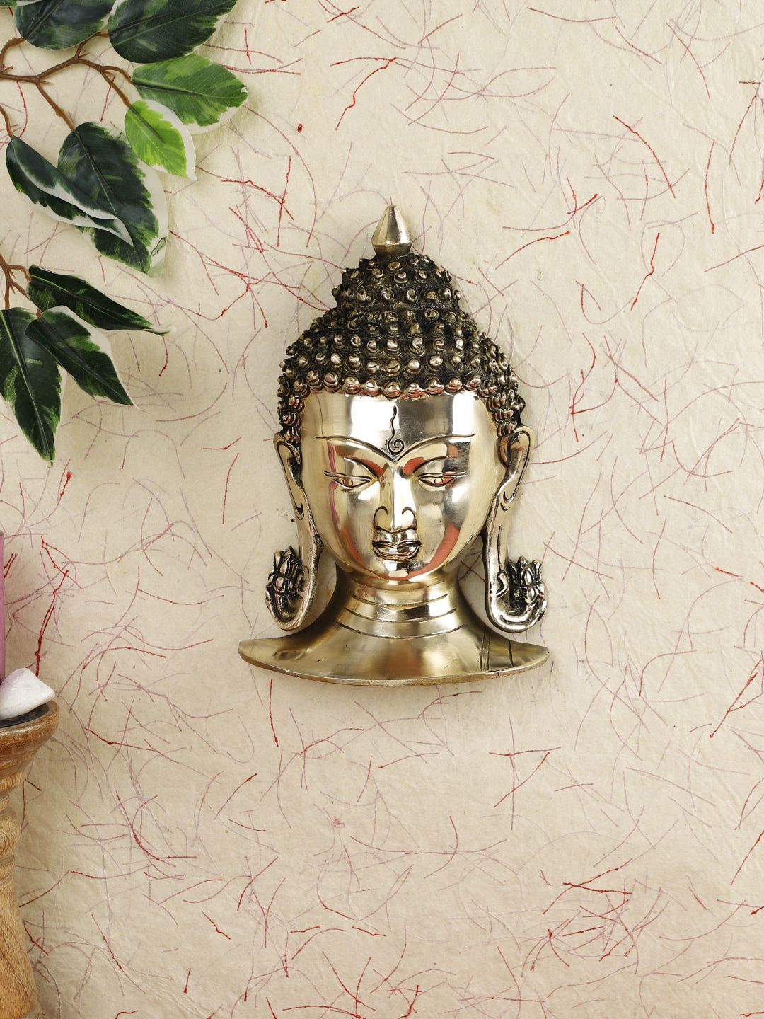 Imli Street Gold-Toned Buddha Mask Wall Hanging Price in India
