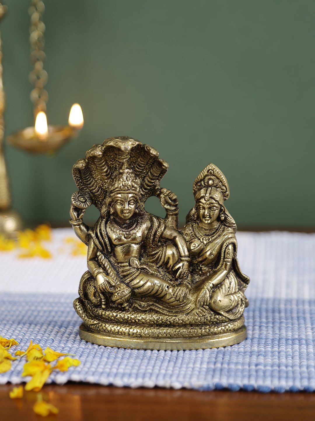 Imli Street Gold-Toned Vishnu Laxmi Idol Showpieces Price in India