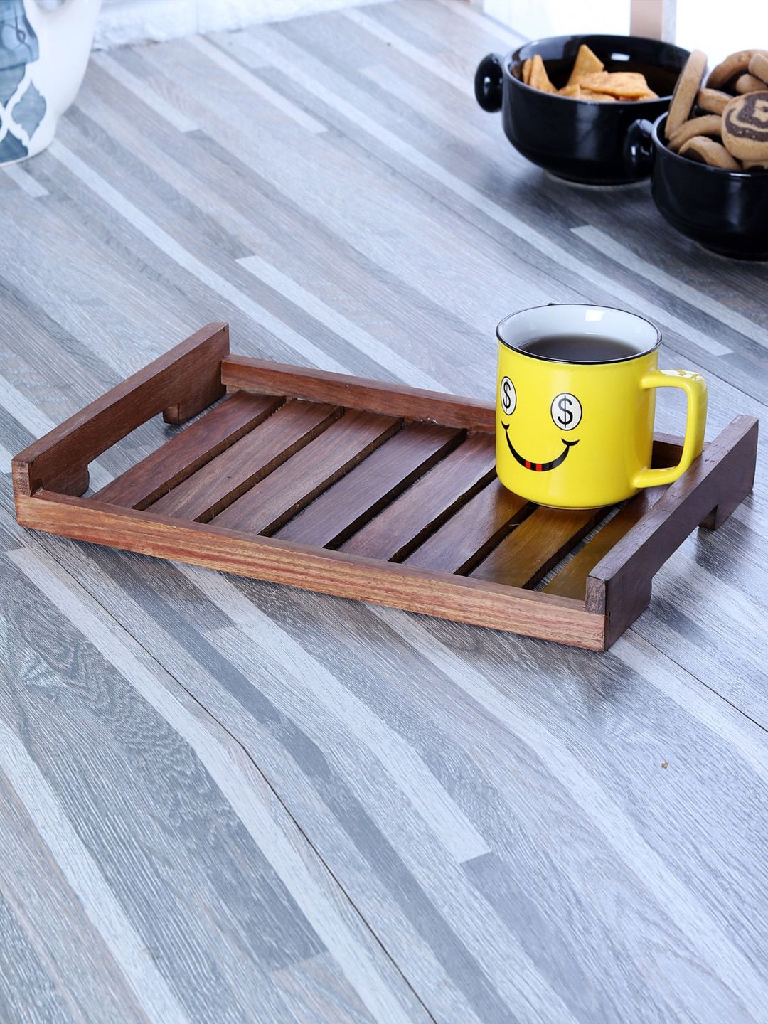 CDI Brown Rectangular Wooden Tray Price in India