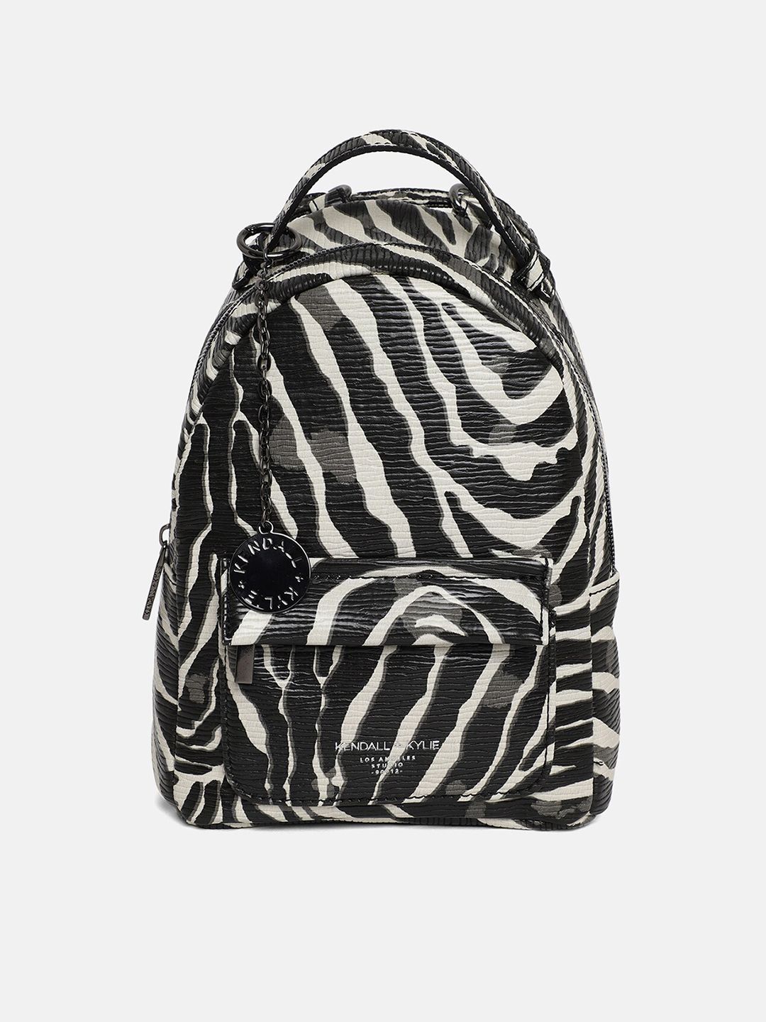 KENDALL & KYLIE Women Black & White Backpack Price in India