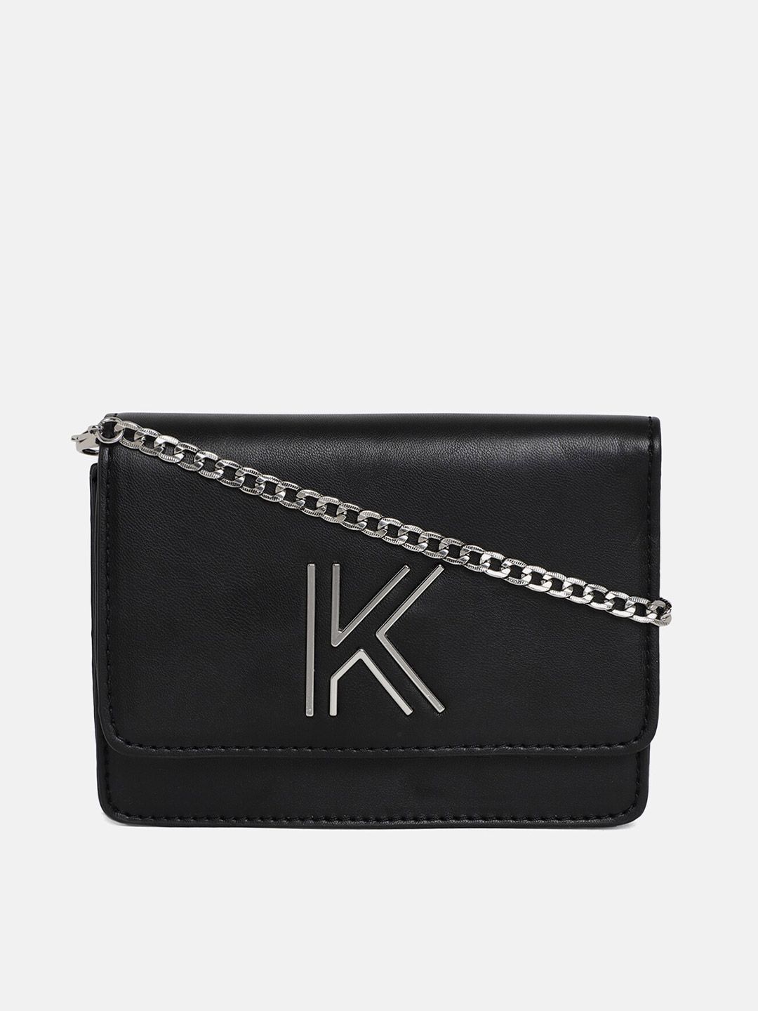 KENDALL & KYLIE Women Black Solid Handheld Bag Price in India