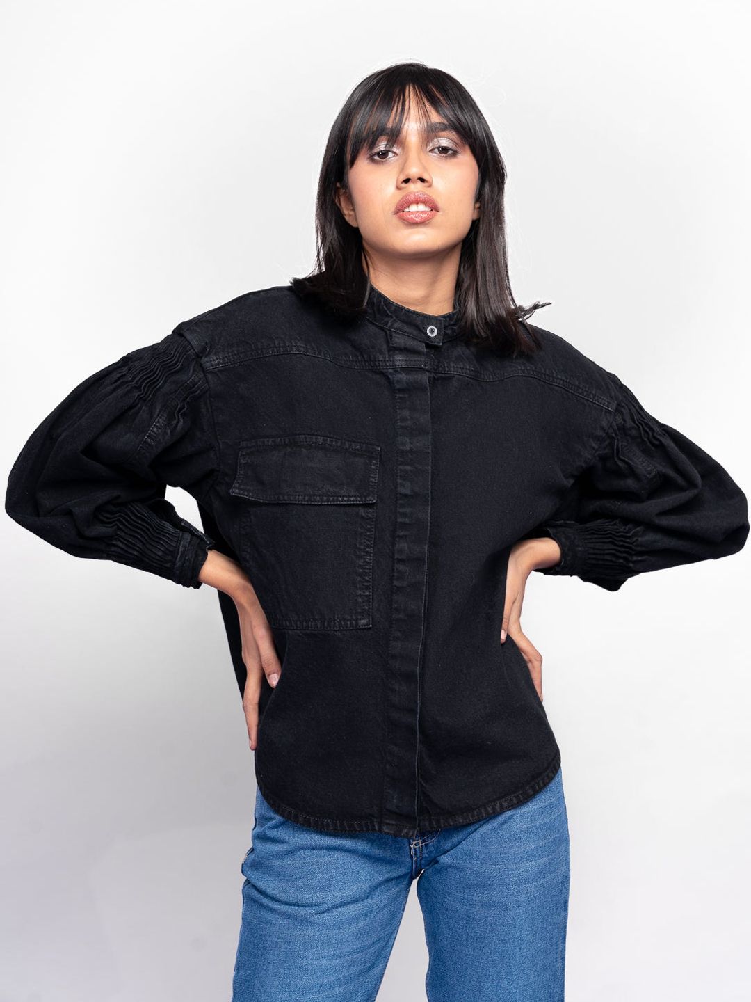 FREAKINS Women Black Solid Tailored Jacket