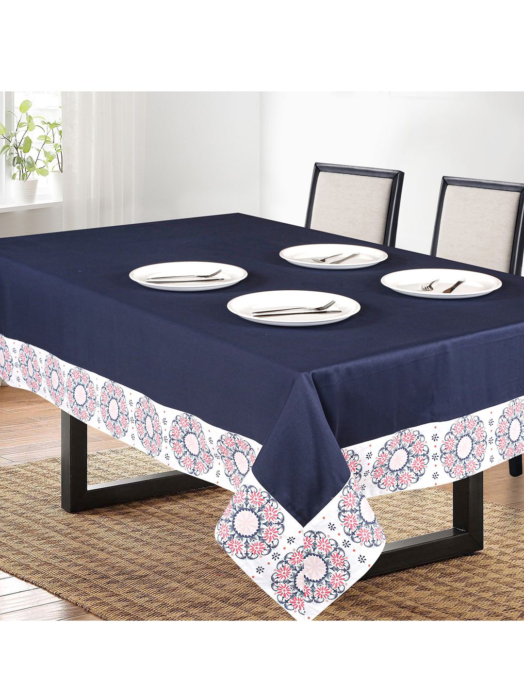 SHADES of LIFE 6-Seater Blue & White Table Covers Price in India