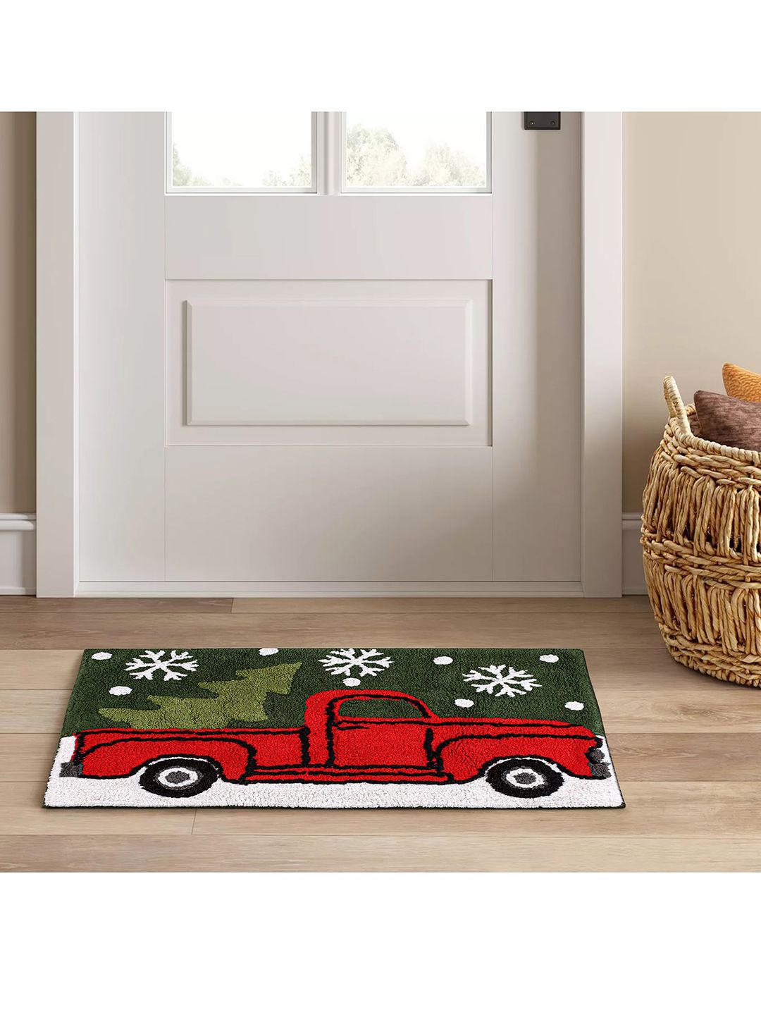 SHADES of LIFE Green & Red Printed Doormat Price in India