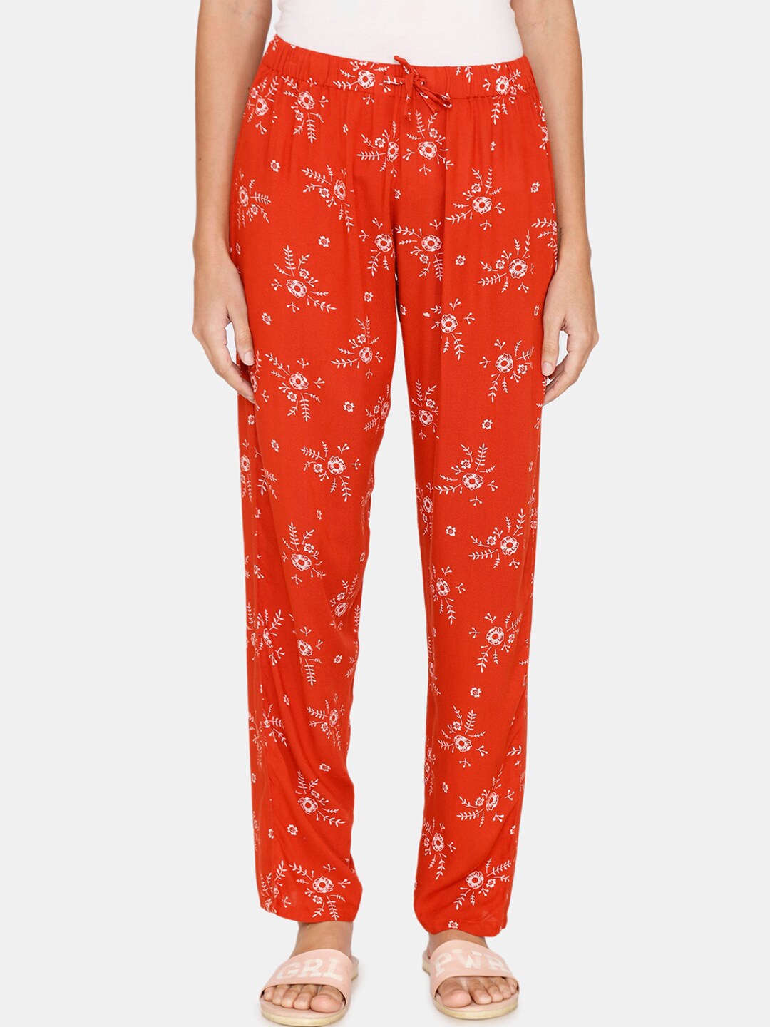 Coucou Women Red Printed Pyjamas Price in India
