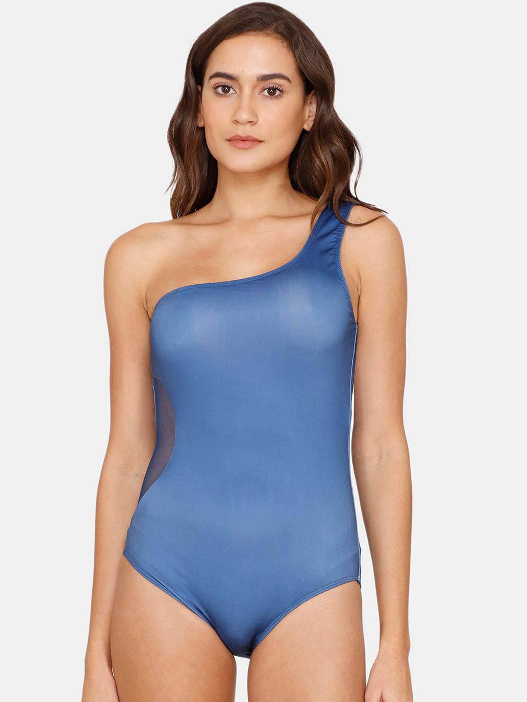 Coucou Women Blue Solid Swimsuit Price in India