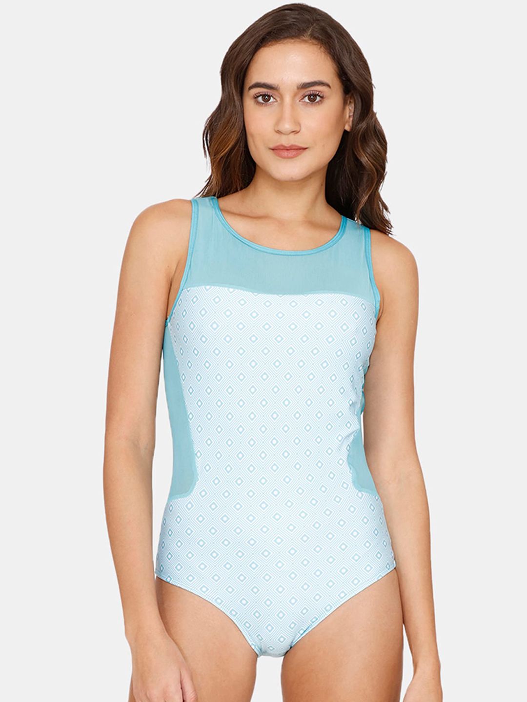 Coucou Women Blue Solid Swimwear Price in India