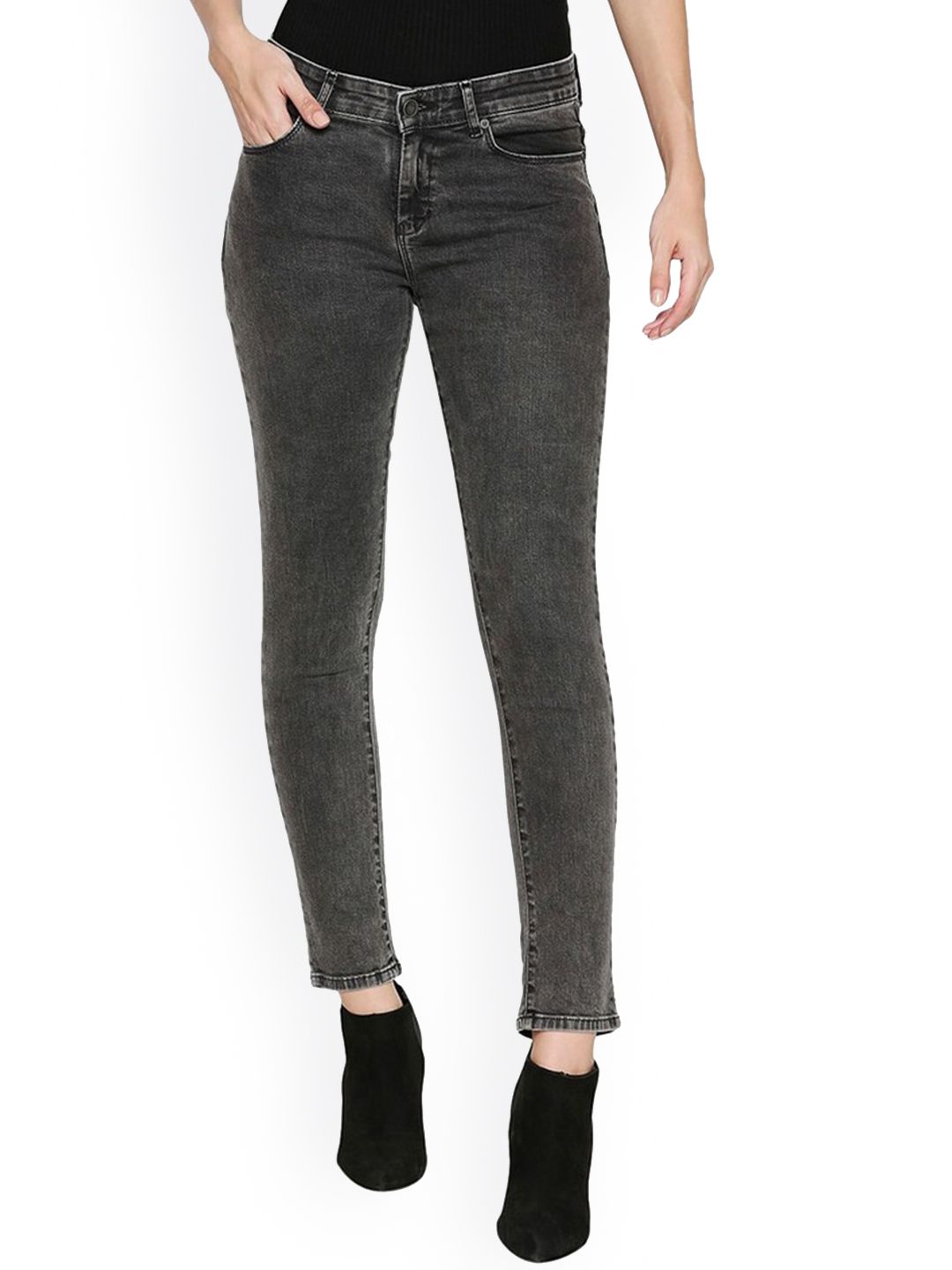 SPYKAR Women Grey Super Skinny Fit Cotton Jeans Price in India