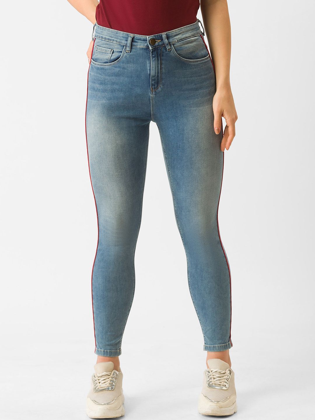 SPYKAR Women Blue Skinny Fit Heavy Fade Jeans Price in India