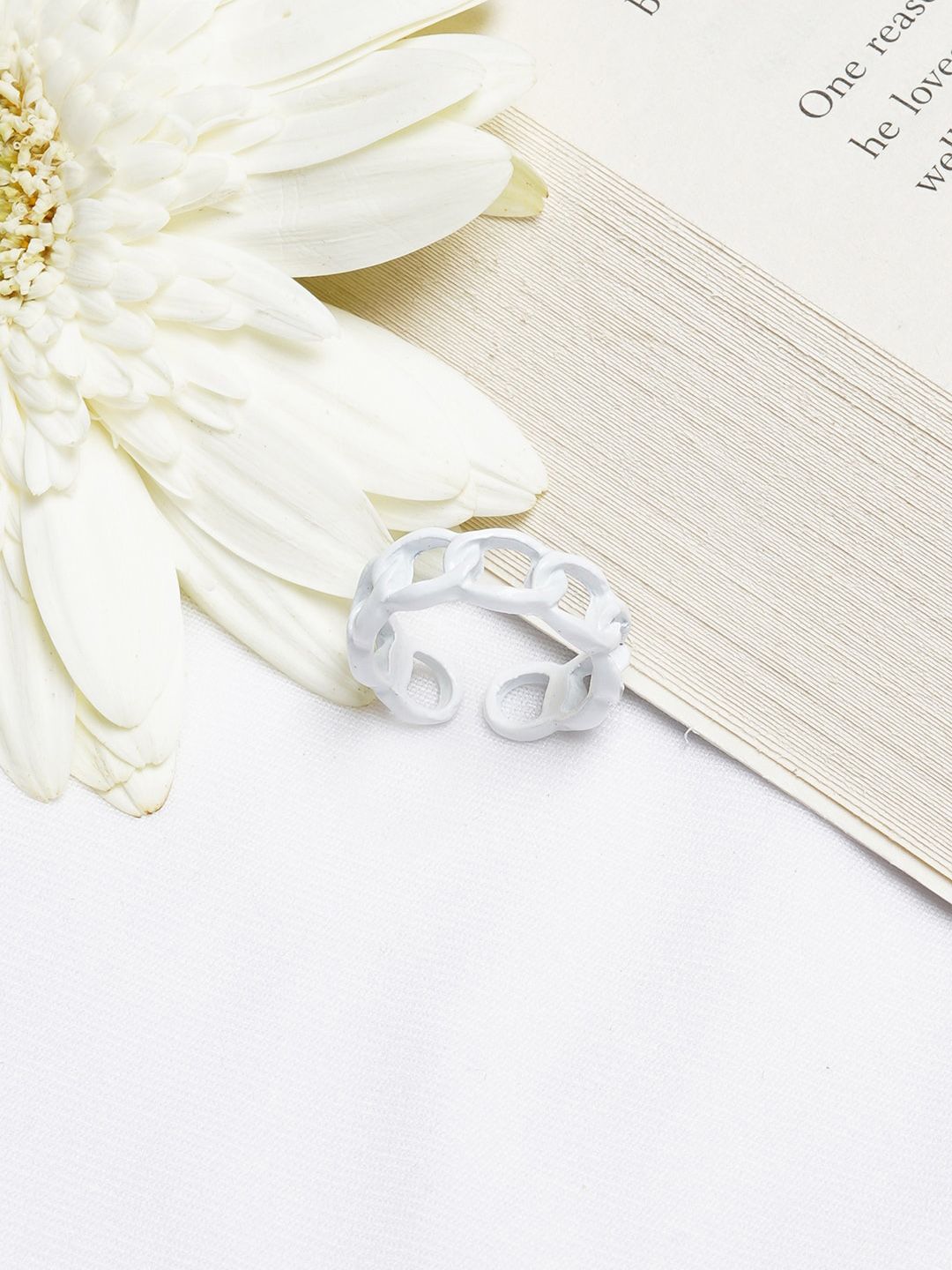 BEWITCHED White Adjustable Finger Ring Price in India