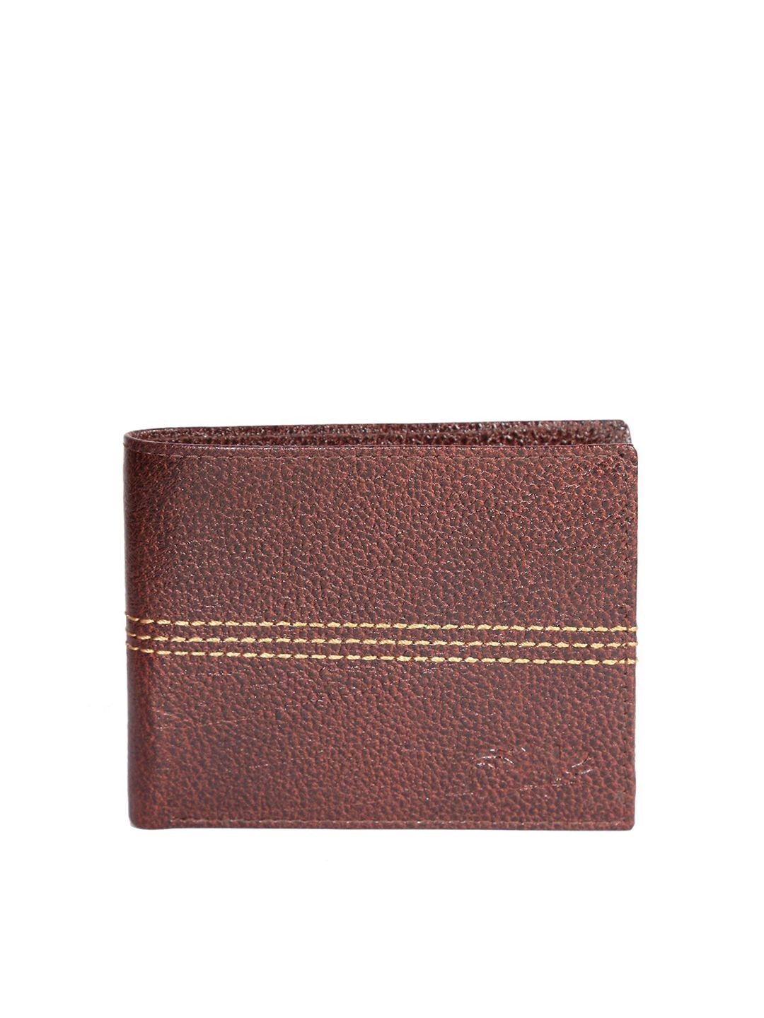 Style SHOES Unisex Brown Textured Leather RFID Two Fold Wallet Price in India