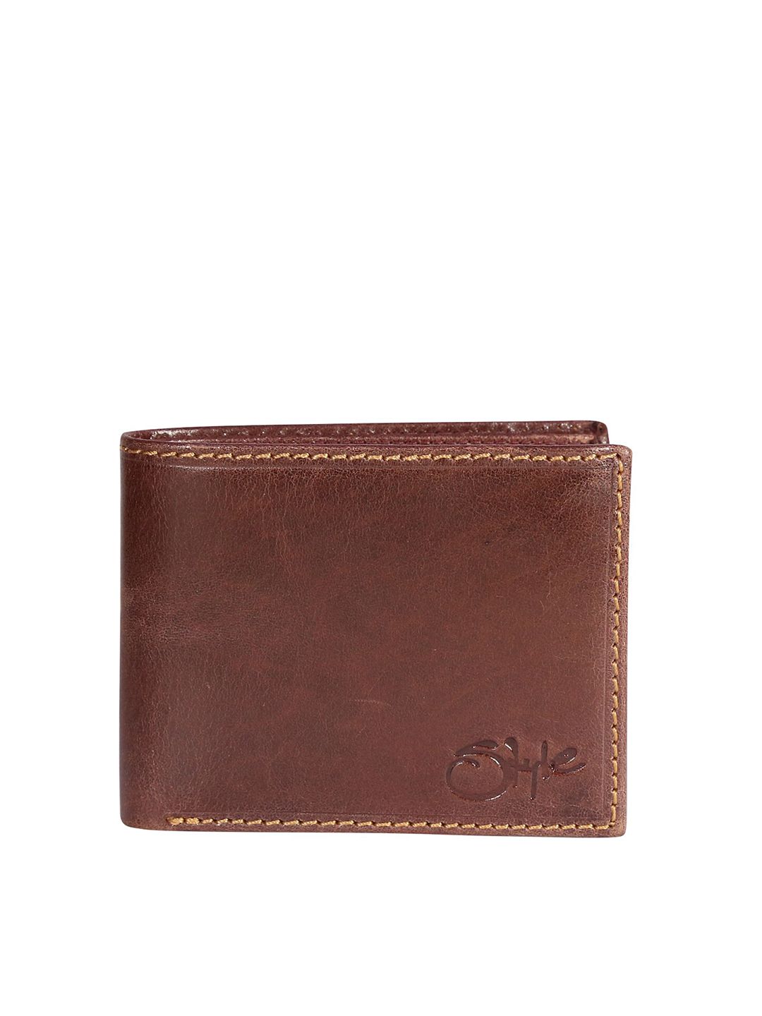 Style SHOES Unisex Brown Leather Two Fold Wallet Price in India