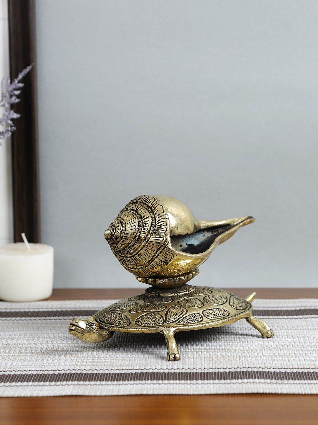 Imli Street Gold-Toned Shell On Tortoise Shaped Stand Showpieces Price in India