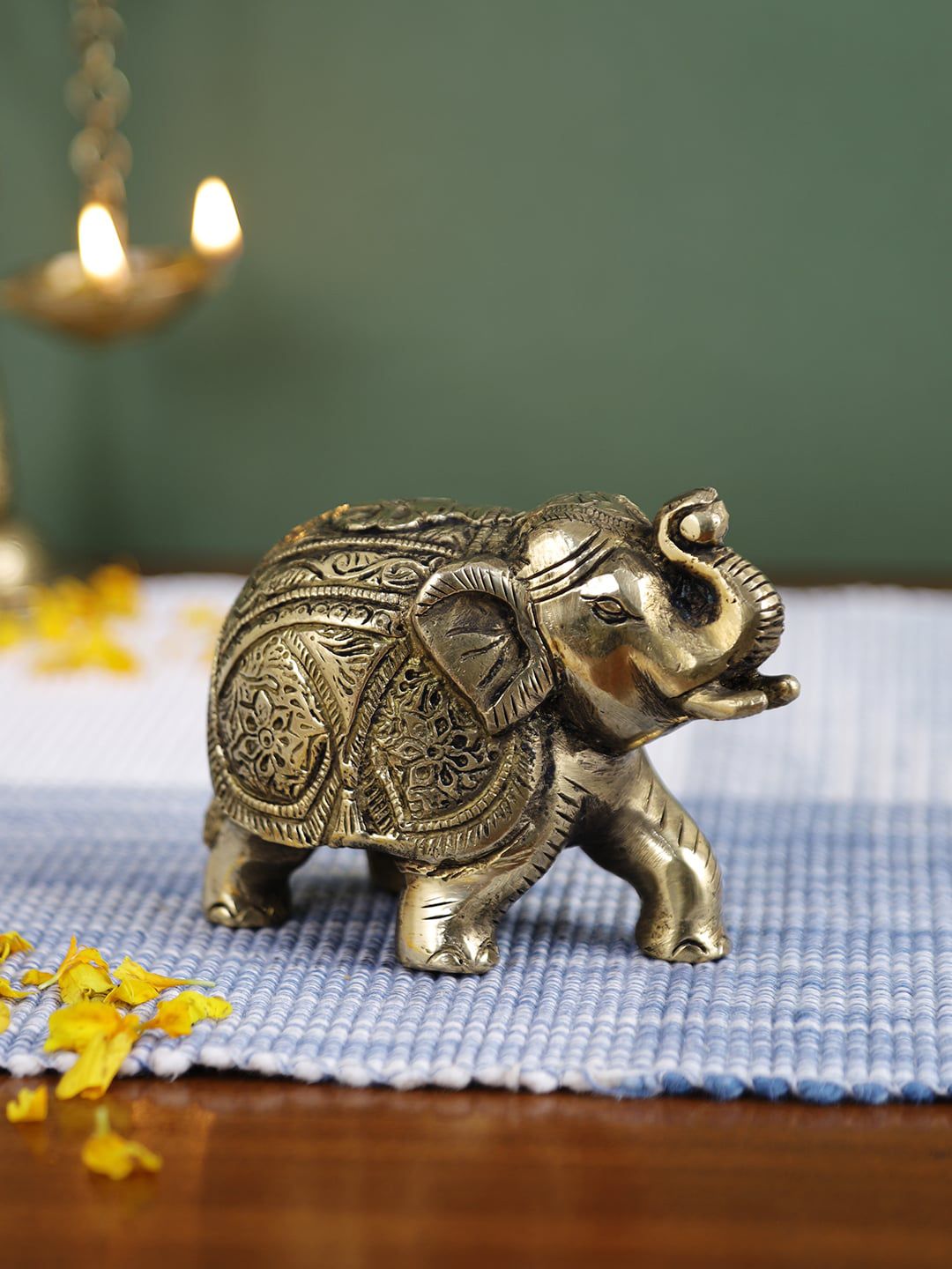 Imli Street  Gold-Coloured Elephant Showpieces Price in India