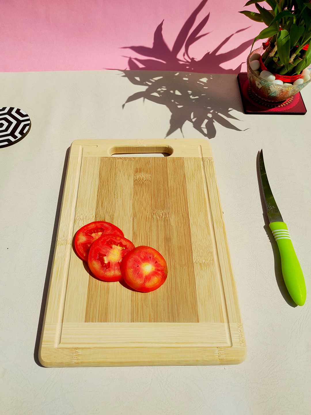 CRAYTON Brown Solid Wooden Chopping Board Price in India