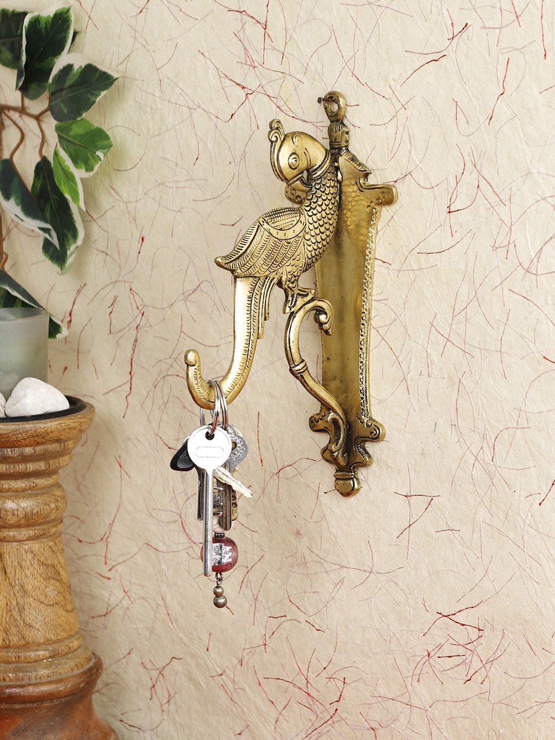 Imli Street Gold-Toned Textured Bird-Shaped Metal Wall Hook Price in India