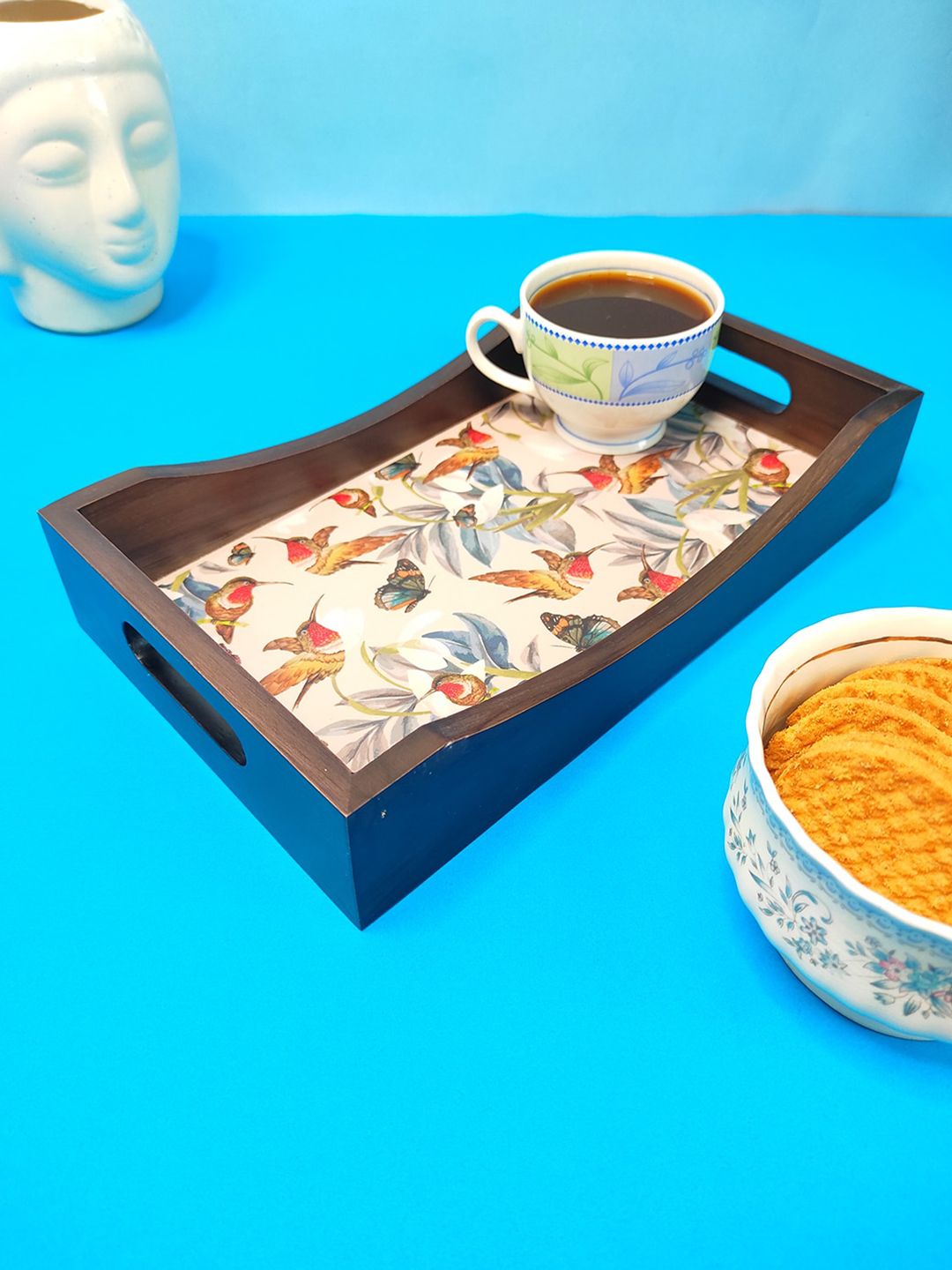 CRAYTON Brown Wooden Rectangle Serving Tray Price in India