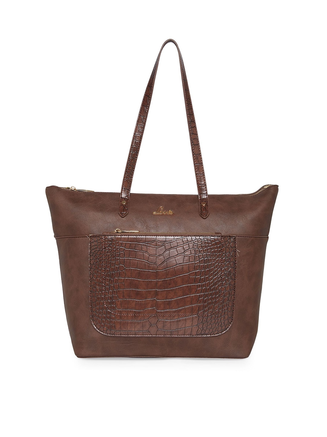 Lavie Brown Textured Structured Shoulder Bag Price in India
