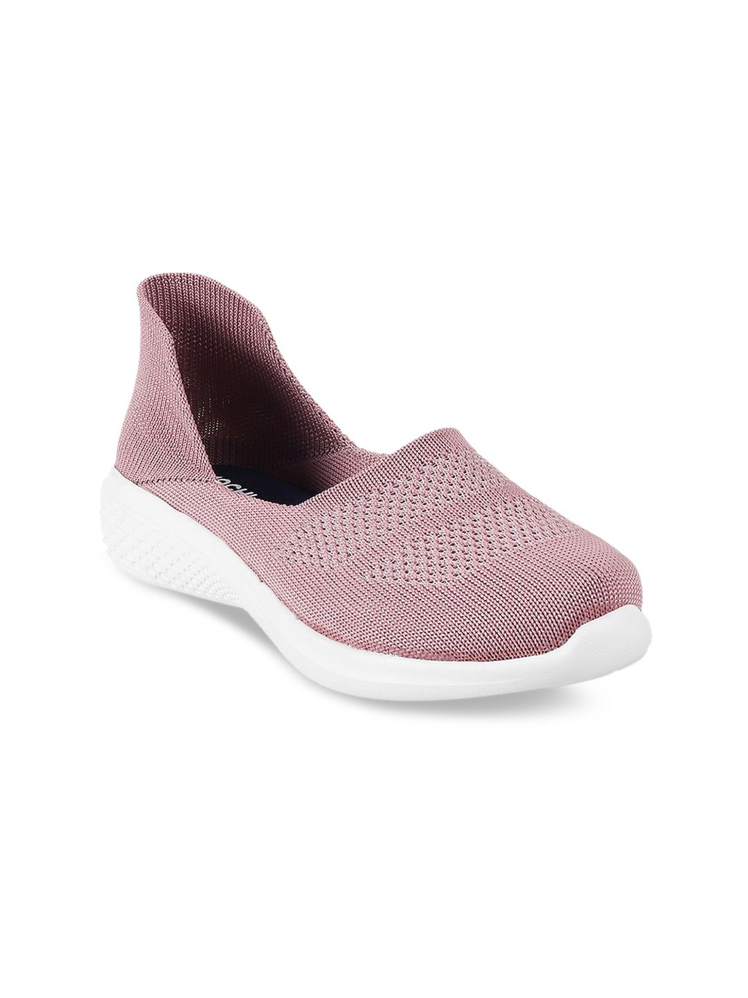 Mochi Women Pink Woven Design Slip-On Sneakers Price in India