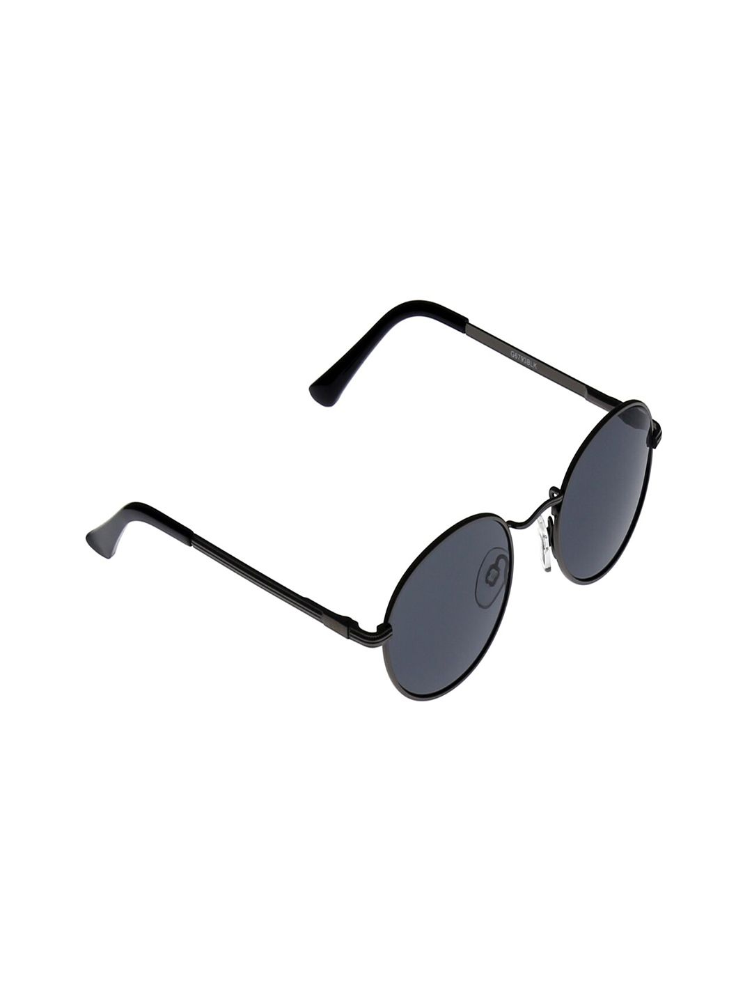 GIO COLLECTION Unisex Black Lens & Black Round Sunglasses with UV Protected Lens G6793BLK Price in India