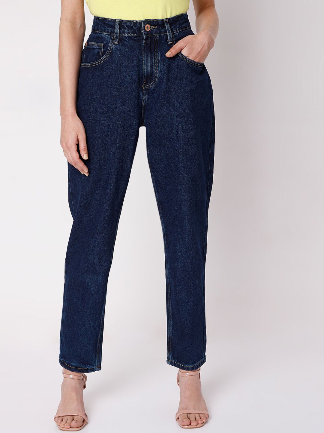 Vero Moda Women Blue Slim Fit High-Rise Cotton Jeans Price in India