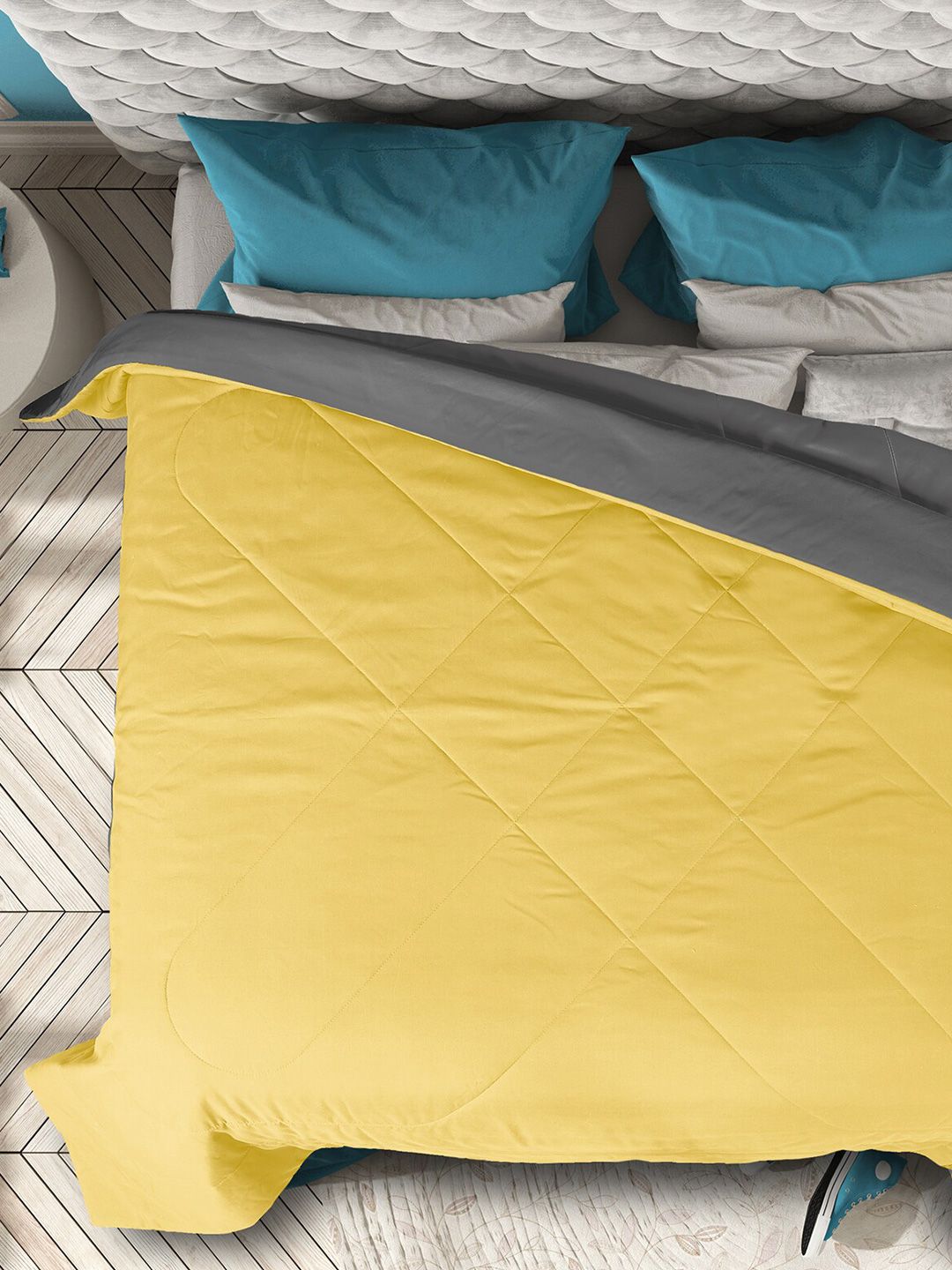 Florida Yellow Microfiber AC Room Double Bed Comforter Price in India