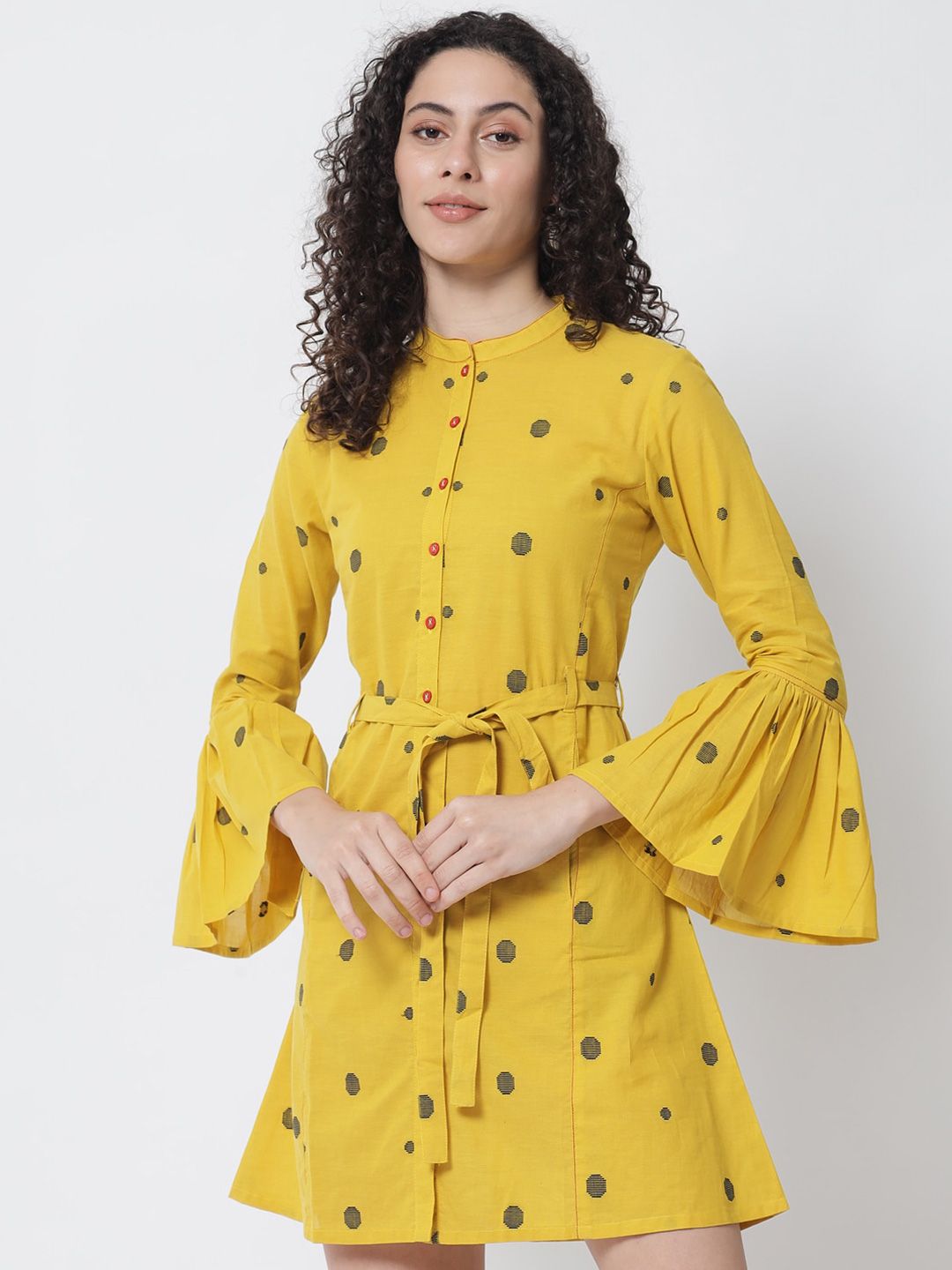 Tulsattva Women Yellow Fit & Flare Dress Price in India