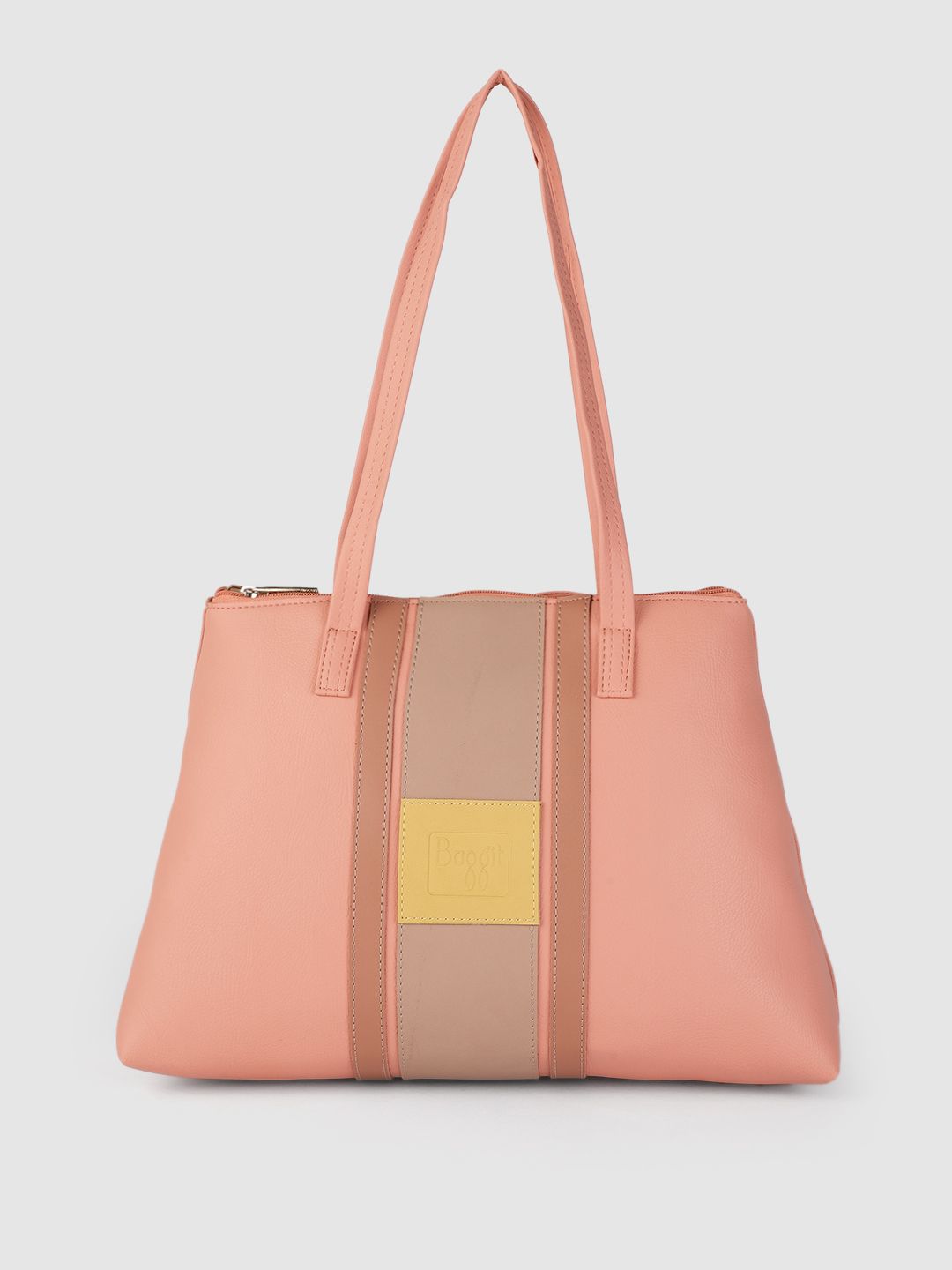 Baggit Pink & Grey Colourblocked Shoulder Bag Price in India