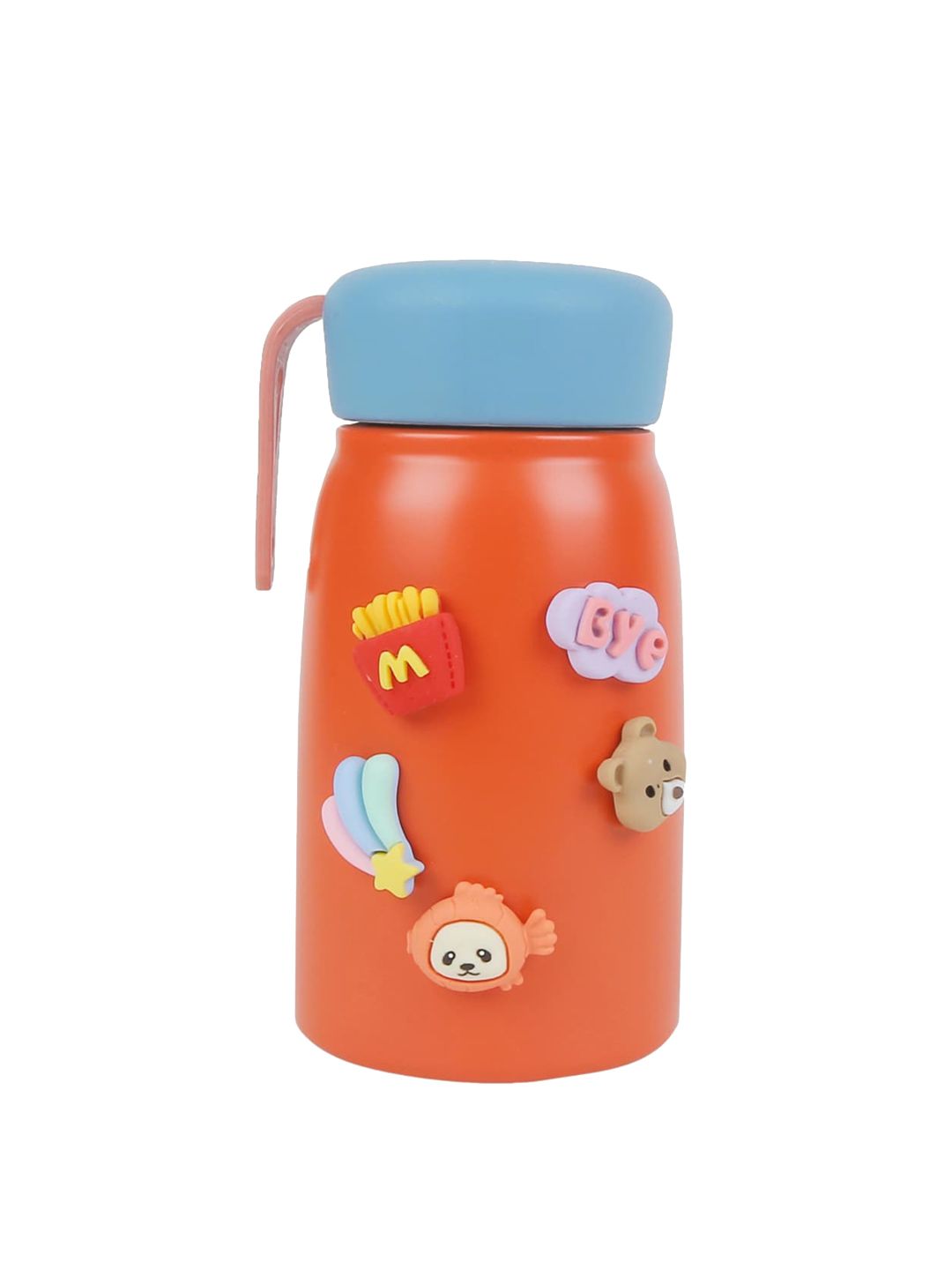 iSWEVEN Orange & Blue Stainless Steel Double Wall Vacuum Insulated Water Bottle Price in India