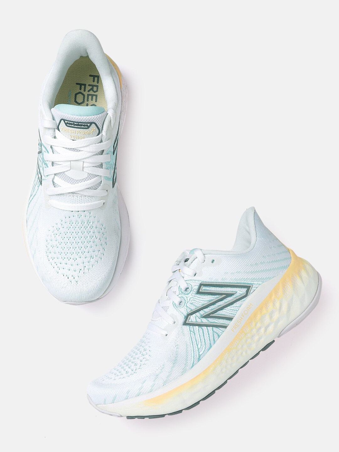 New Balance Women Mint Green & White VONGO Woven Design Running Shoes Price in India