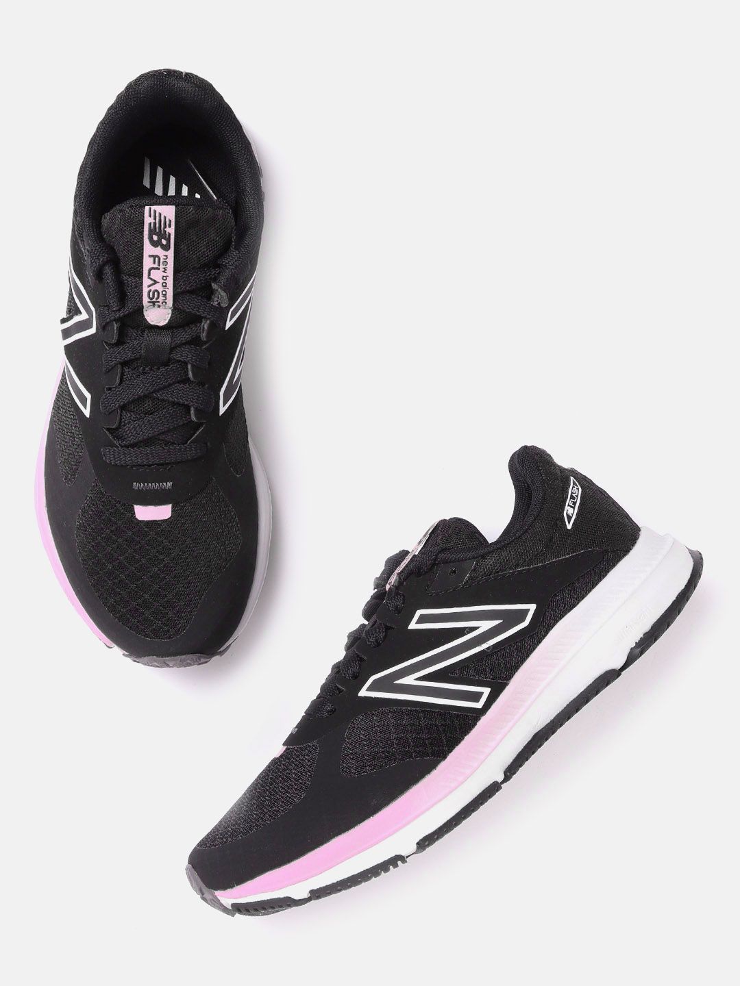 New Balance Women Black Flash Woven Design Running Shoes Price in India
