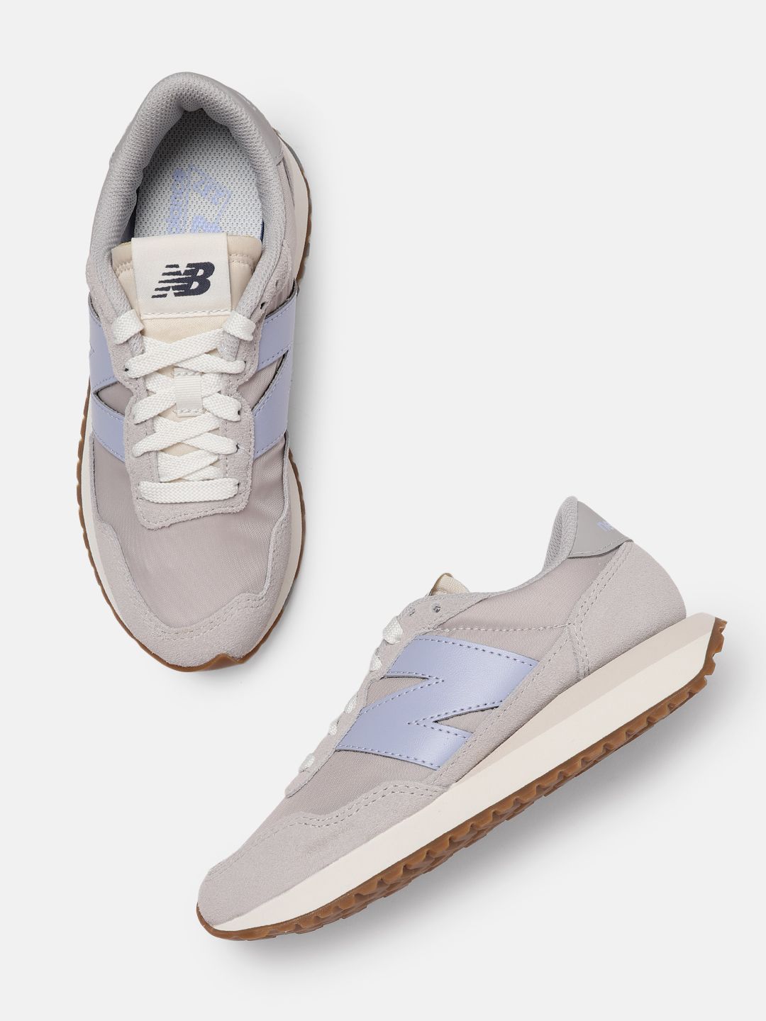 New Balance Women Grey Colourblocked Suede Sneakers Price in India
