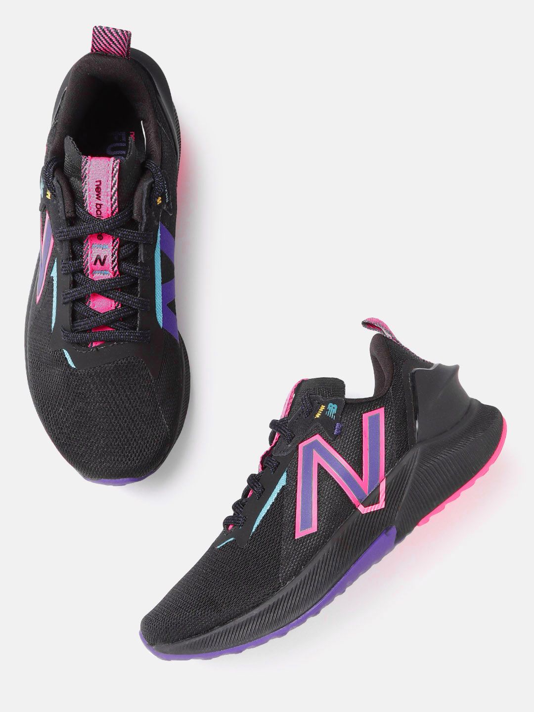 New Balance Women Black & Pink Woven Design Propel Remix Running Shoes Price in India