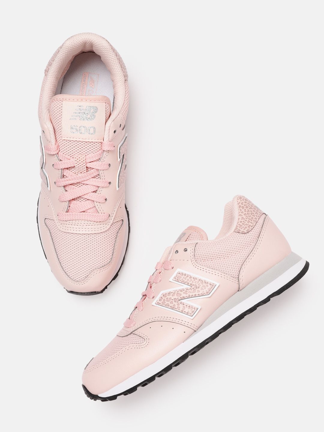 New Balance Women Peach-Coloured Woven Design Sneakers Price in India