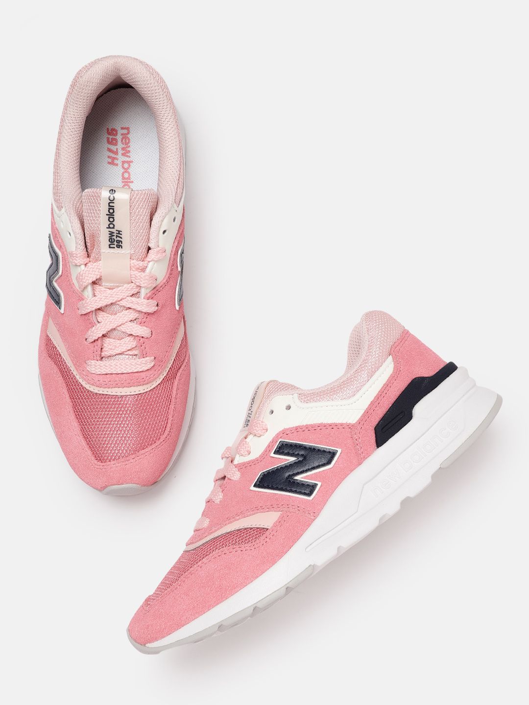 New Balance Women Pink Woven Design Suede Sneakers Price in India